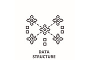 Data structure line icon concept