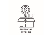 Financial wealth line icon concept