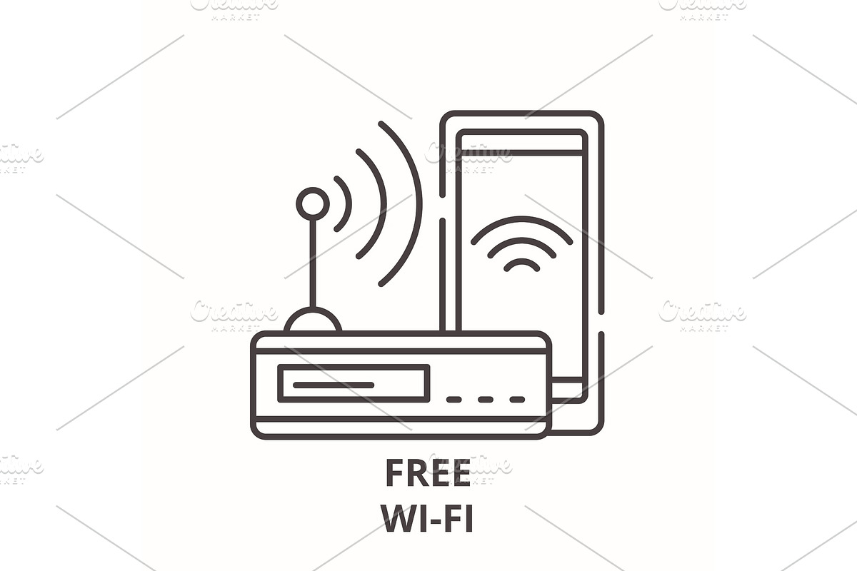 Free wi-fi line icon concept. Free in Illustrations - product preview 8