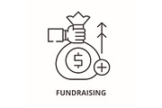 Fundraising line icon concept