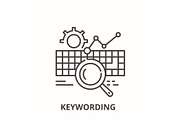 Keywording line icon concept