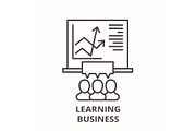 Learning business line icon concept