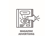 Magazine advertising line icon