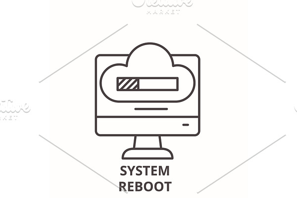 System reboot line icon concept
