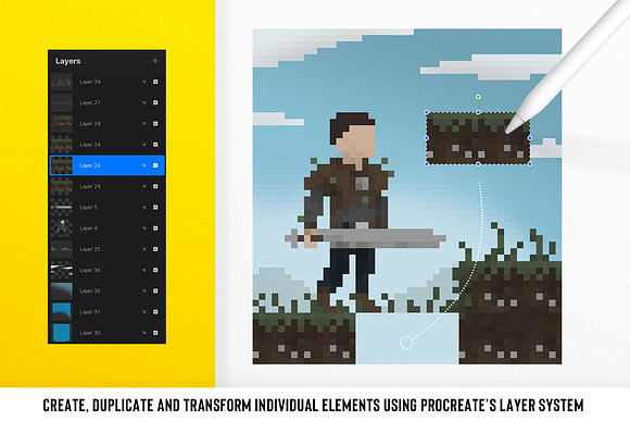 Pixel Art Brushes for Procreate in Photoshop Brushes - product preview 6