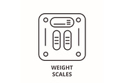 Weight scales line icon concept