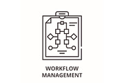 Workflow management line icon