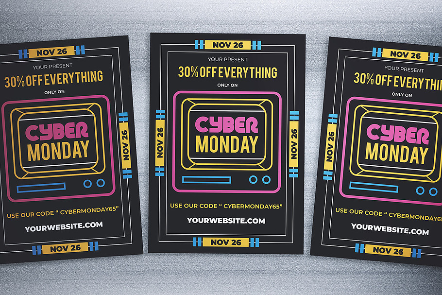 Cyber Monday Sale Flyer in Flyer Templates - product preview 8