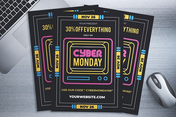 Cyber Monday Sale Flyer in Flyer Templates - product preview 1