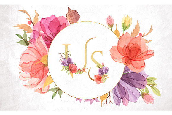 Watercolor gentle bright flowers in Illustrations - product preview 7