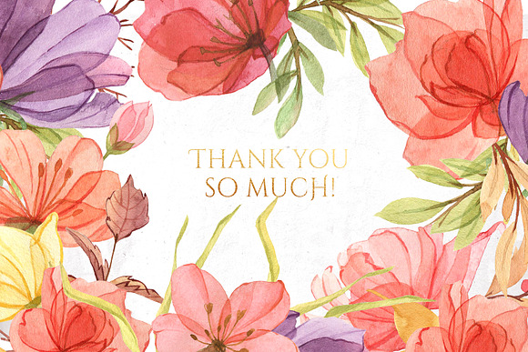 Watercolor gentle bright flowers in Illustrations - product preview 9