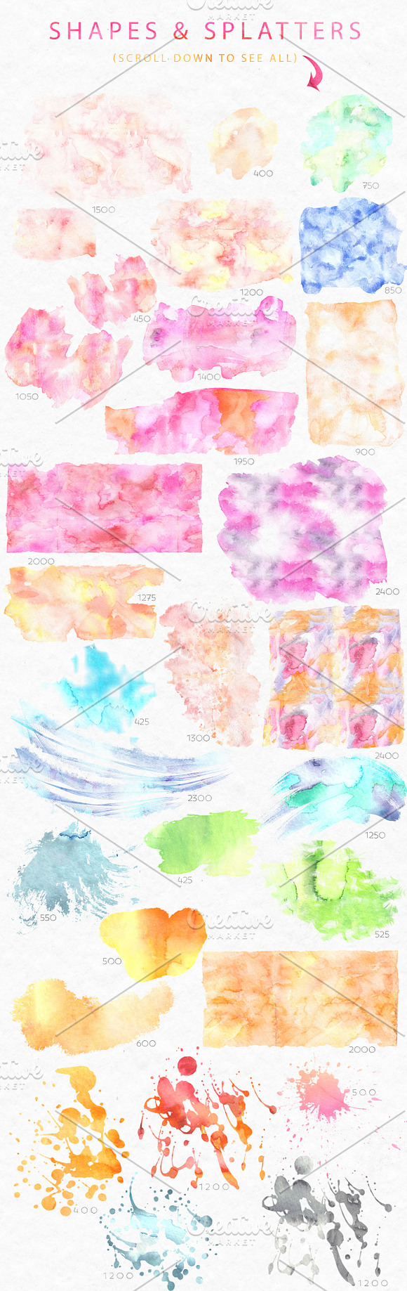 Watercolor Splash Design Elements PS in Add-Ons - product preview 3