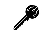 Private digital key glyph icon