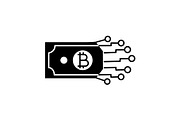 Digital money glyph icon