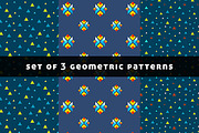 Set of 3 geometric colorful patterns