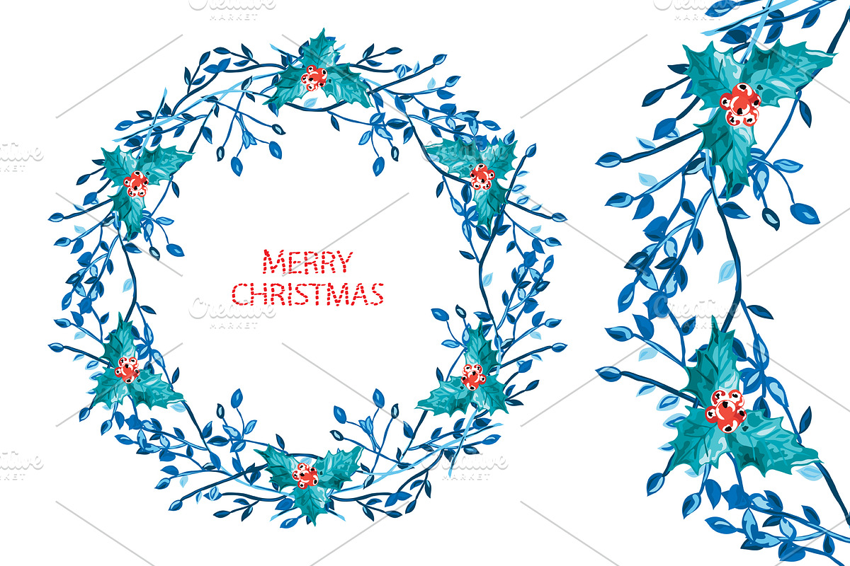 Christmas and New Year Wreath in Illustrations - product preview 8
