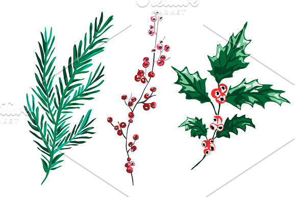Christmas and New Year Wreath(2) in Illustrations - product preview 2