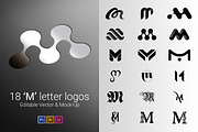18 M Letter Logos - Vector & Mock-Up