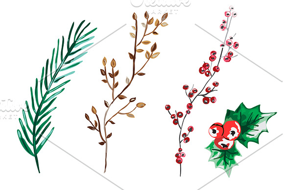 Christmas and New Year Wreath(4) in Illustrations - product preview 2