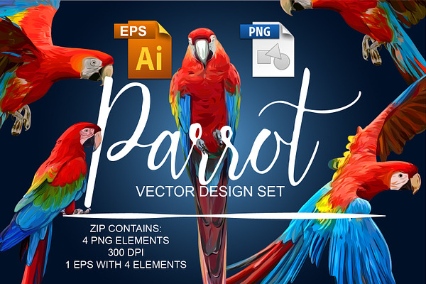 Parrot Vector Design Set