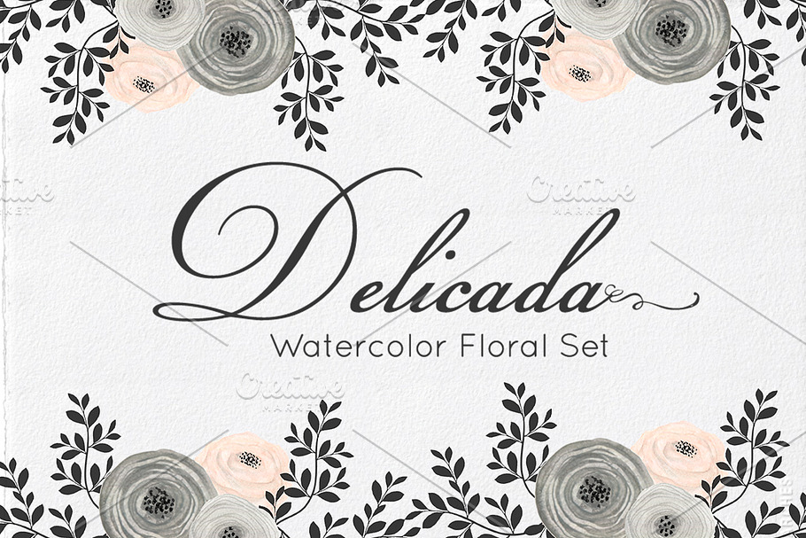 Watercolor Floral Set in Illustrations - product preview 8