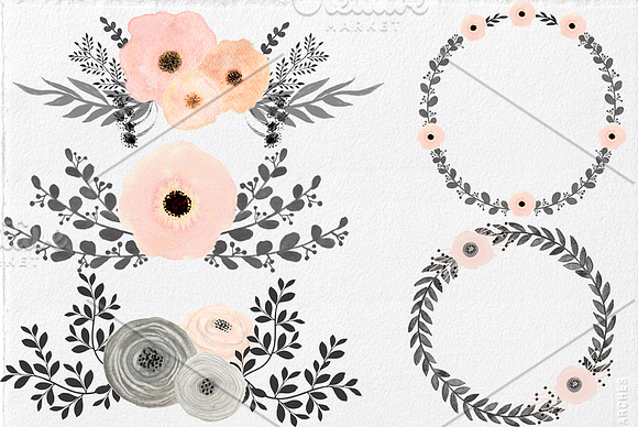 Watercolor Floral Set in Illustrations - product preview 1