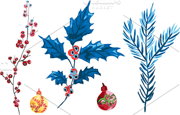 Christmas and New Year Wreath(6) in Illustrations - product preview 2