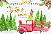 Christmas truck clipart