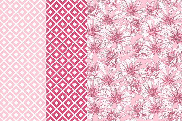 Romantic Flower Seamless Patterns in Patterns - product preview 2