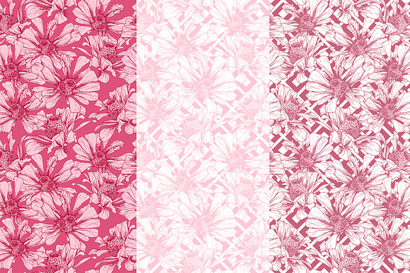 Romantic Flower Seamless Patterns in Patterns - product preview 3