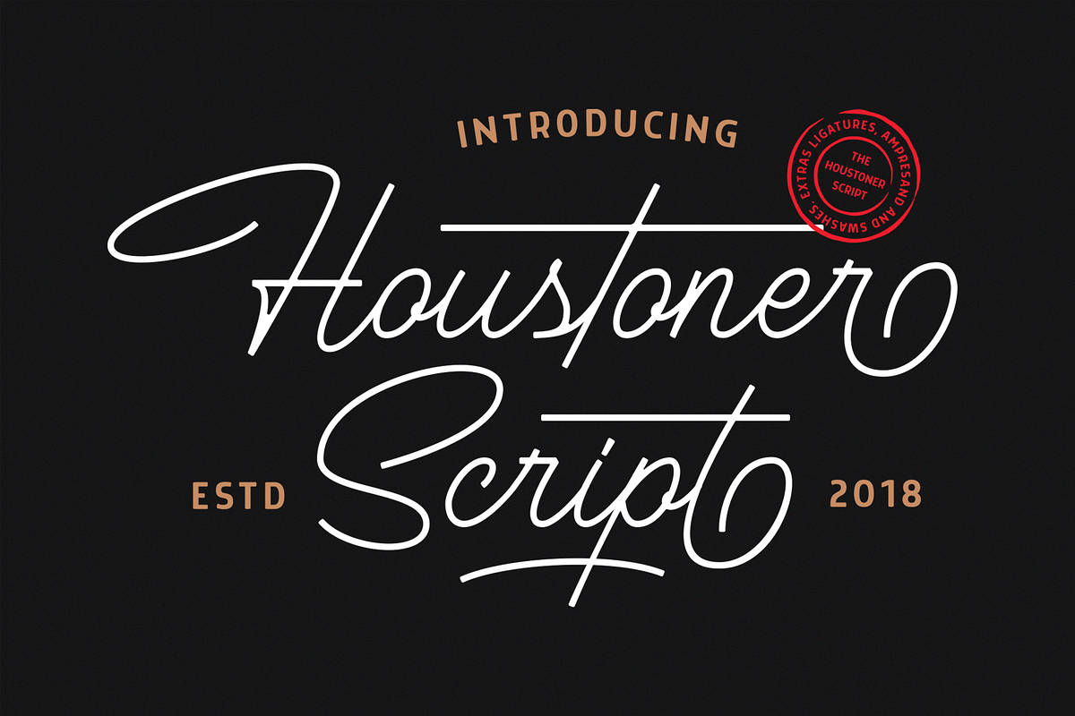 Houstoner Script + EXTRAS! (40%OFF) in Script Fonts - product preview 8