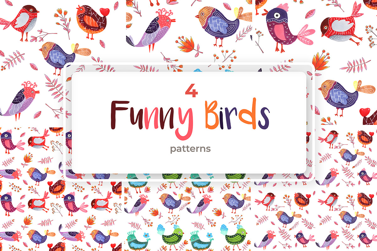 Funny Birds Patterns in Patterns - product preview 8