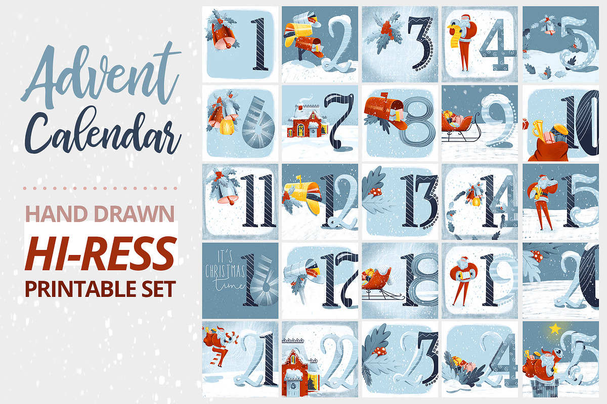 Advent Calendar Printable Set in Illustrations - product preview 8