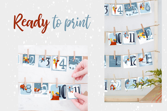 Advent Calendar Printable Set in Illustrations - product preview 4