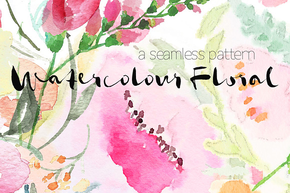 Watercolour Floral Seamless Pattern in Patterns - product preview 7