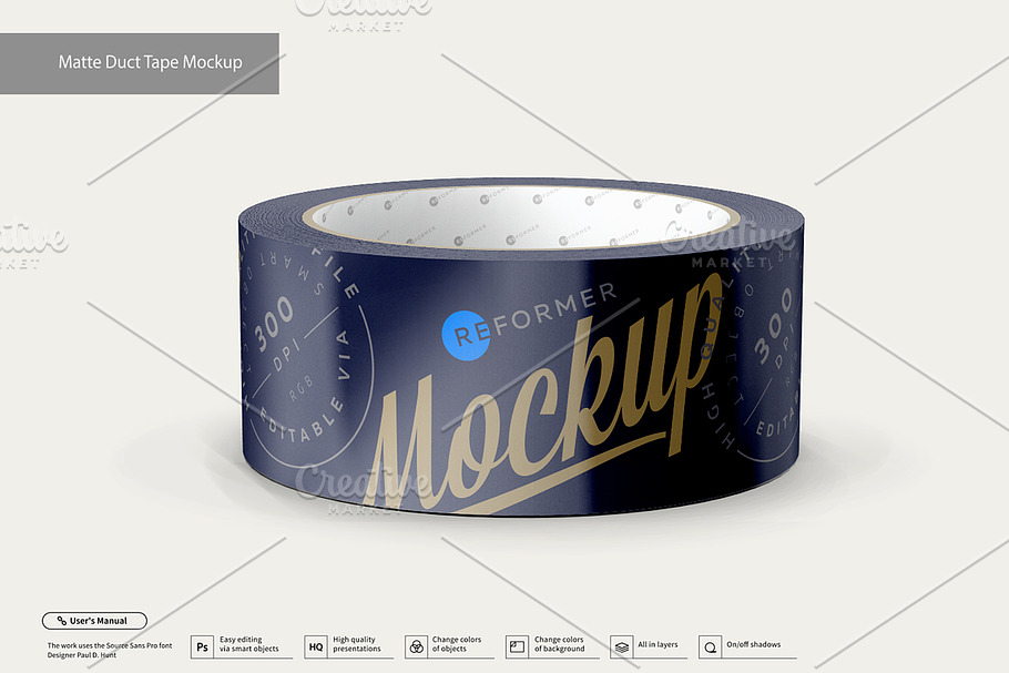 Matte Duct Tape Mockup  in Mockup Templates - product preview 8