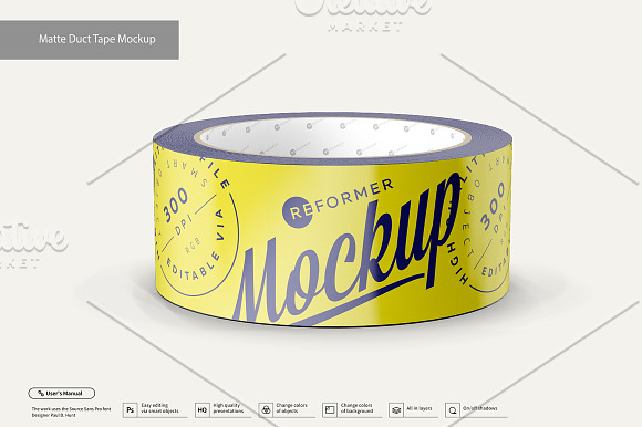 Matte Duct Tape Mockup  in Mockup Templates - product preview 2