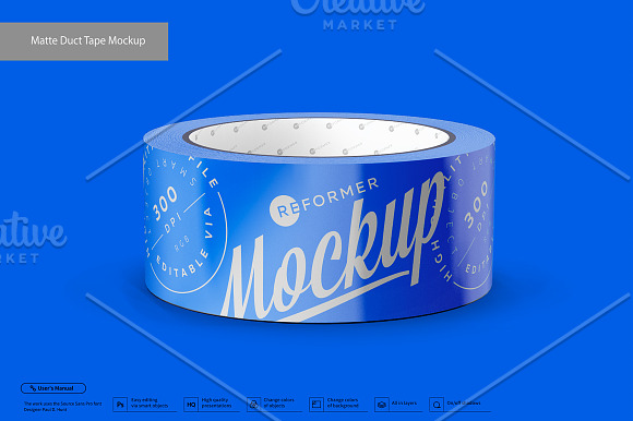 Matte Duct Tape Mockup  in Mockup Templates - product preview 3
