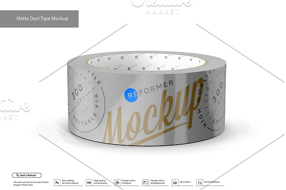 Matte Metallic Duct Tape Mockup  in Mockup Templates - product preview 1