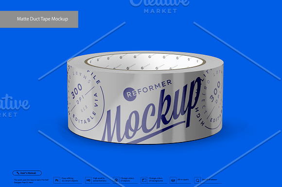 Matte Metallic Duct Tape Mockup  in Mockup Templates - product preview 2