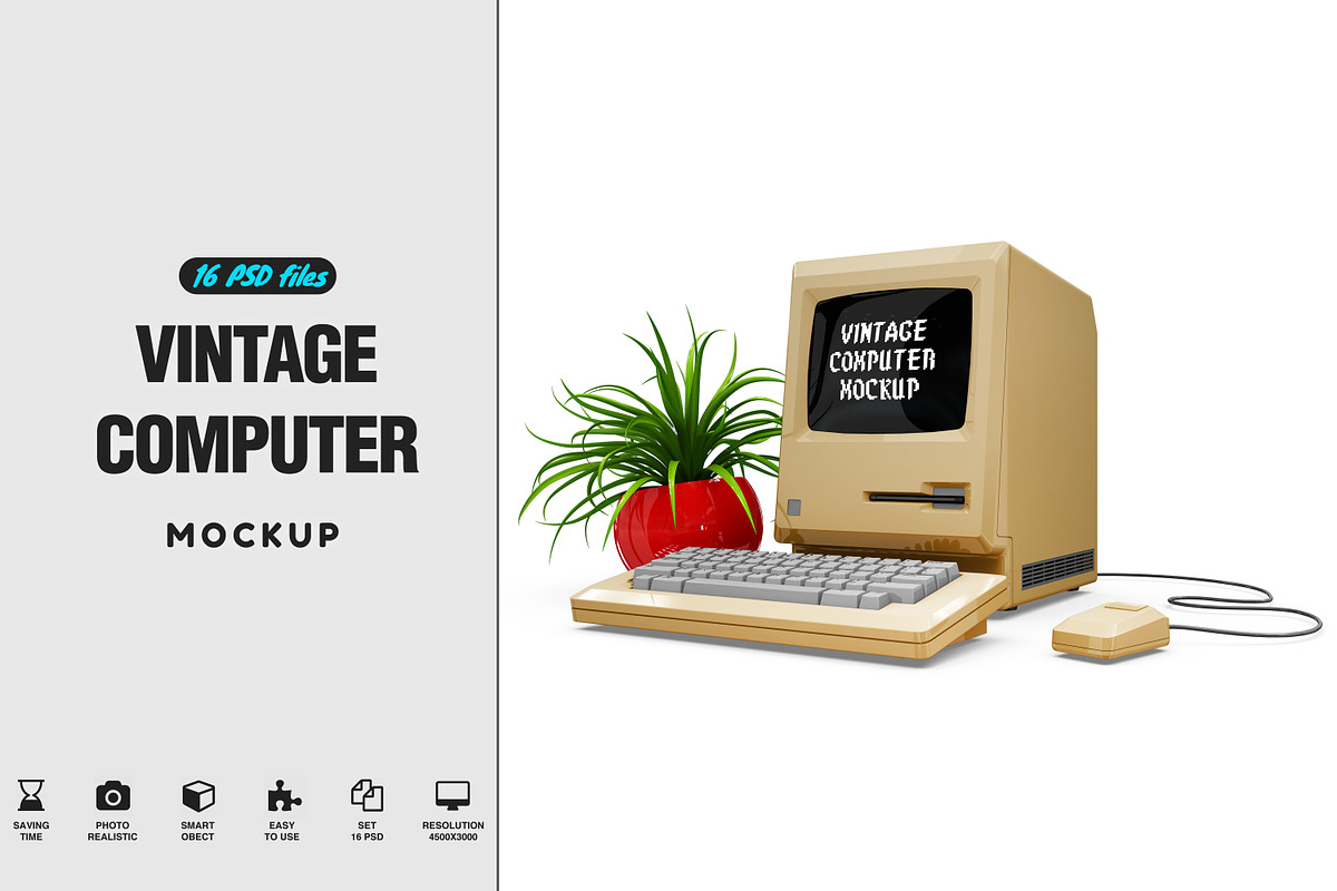Vintage Computer Mockup in Mobile & Web Mockups - product preview 8