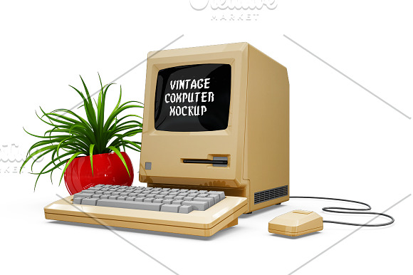 Vintage Computer Mockup in Mobile & Web Mockups - product preview 2
