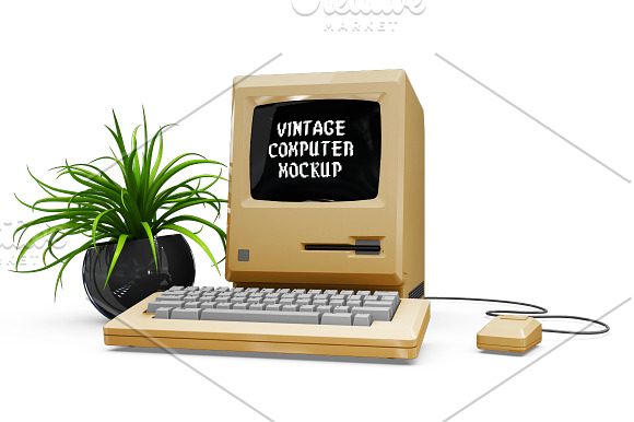 Vintage Computer Mockup in Mobile & Web Mockups - product preview 3