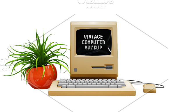 Vintage Computer Mockup in Mobile & Web Mockups - product preview 4