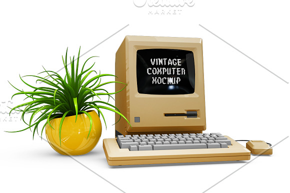 Vintage Computer Mockup in Mobile & Web Mockups - product preview 5