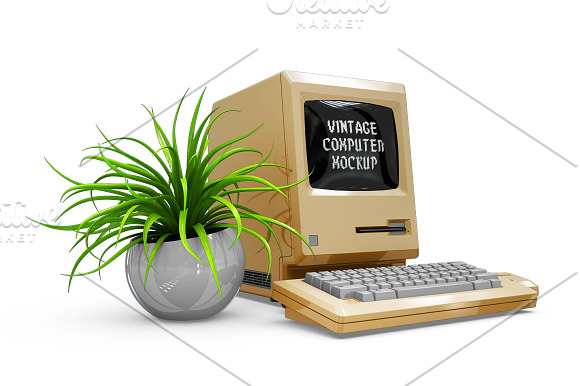 Vintage Computer Mockup in Mobile & Web Mockups - product preview 7