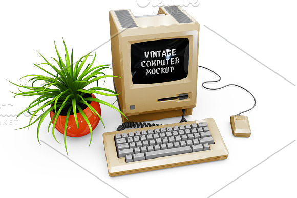 Vintage Computer Mockup in Mobile & Web Mockups - product preview 8