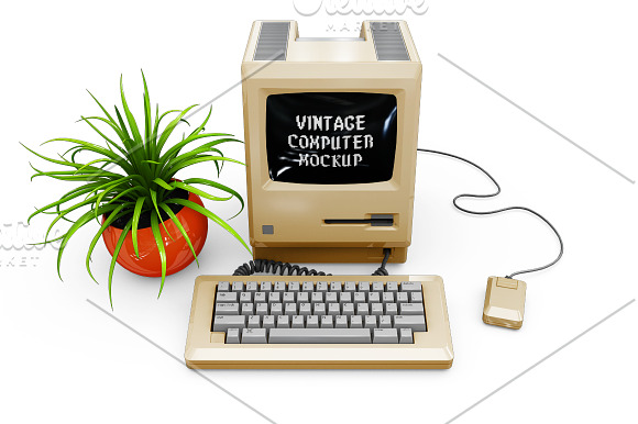 Vintage Computer Mockup in Mobile & Web Mockups - product preview 12