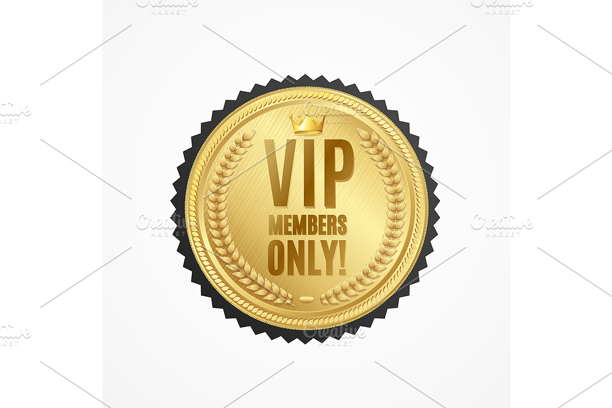  Vip Members Only Golden Badge.  in Objects - product preview 8