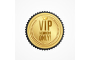  Vip Members Only Golden Badge. 